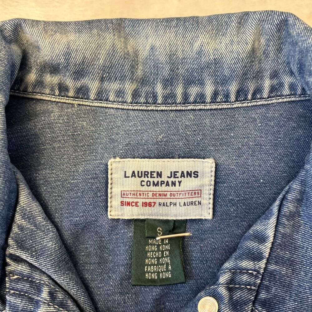 Lauren Jeans Co Women's S Jean Jacket size S Blue Jean Button-Up Pockets Denim - Picture 6 of 8